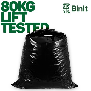 10 Ultra Heavy Duty Tie Top 120 Litre XL Refuse Sacks, 80kg Lift Tested, 23kg Drop Tested, Super Strong - 60 μm Thickness