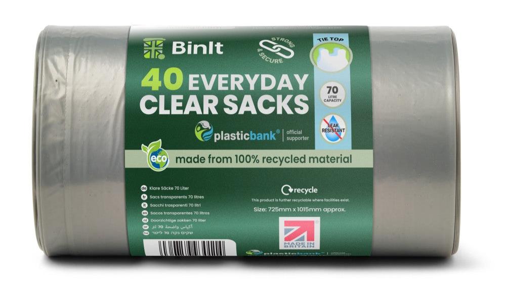 Clear Refuse Sacks 70 litre - Roll of 40