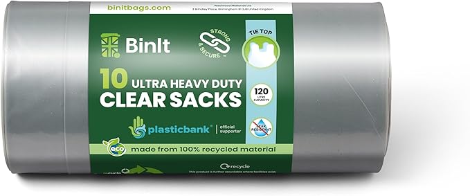Ultra Heavy Duty Clear XL 120L Refuse Sacks